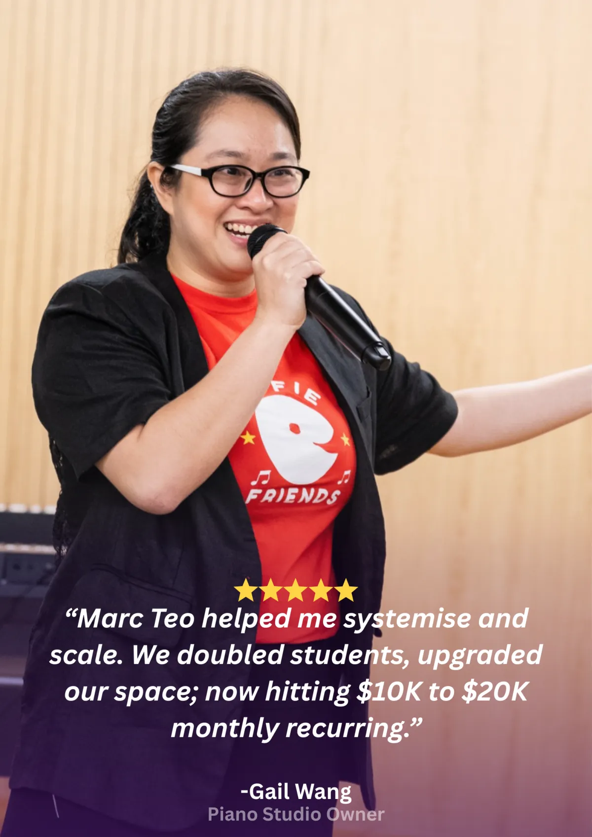 Gail Wang, piano studio owner