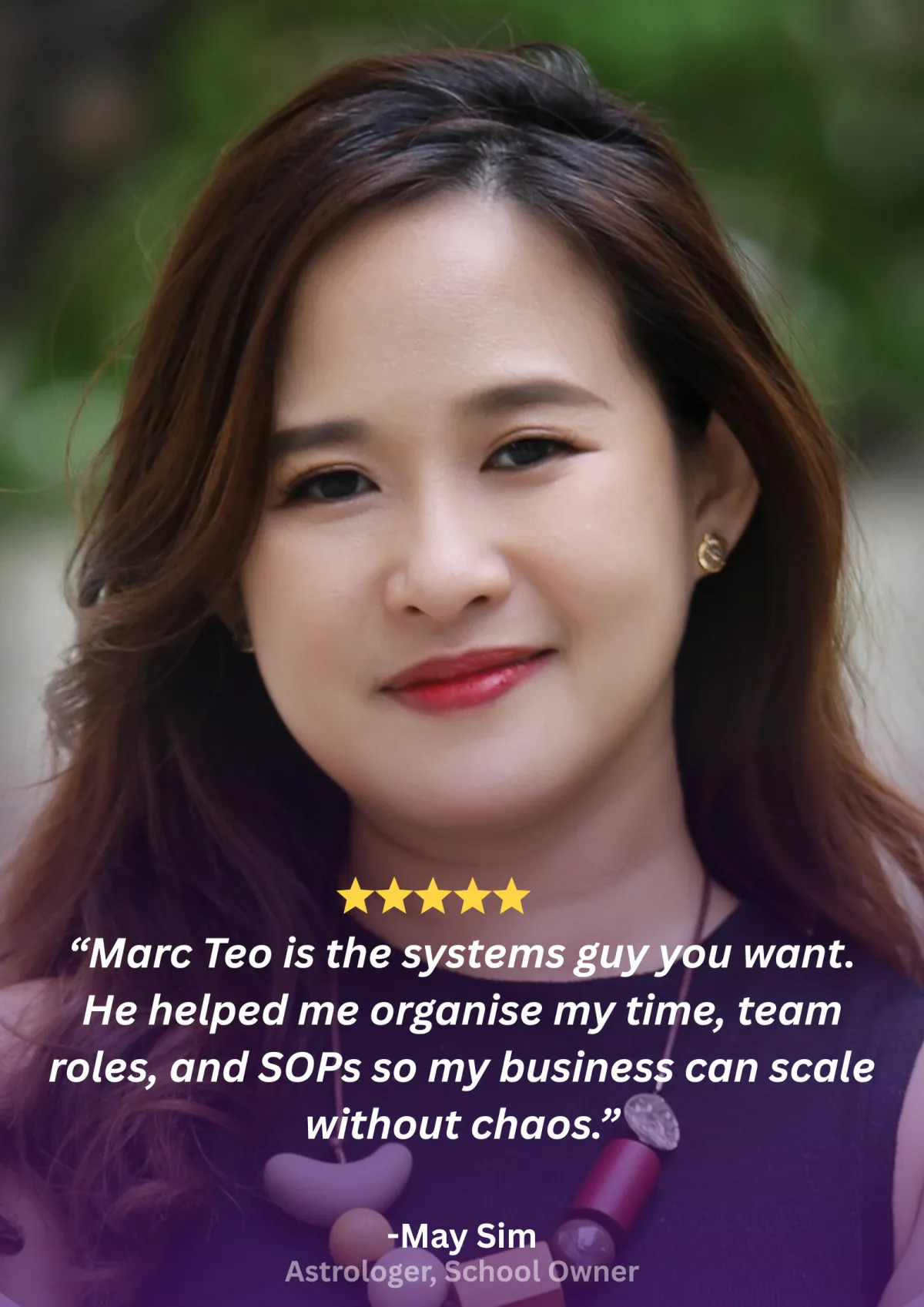 May Sim, astrologer and school owner
